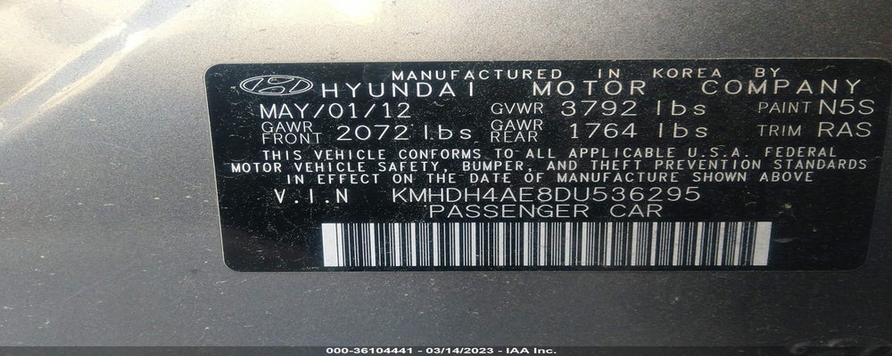 KMHDH4AE8DU536295 2013 HYUNDAI ELANTRA photo no. 9