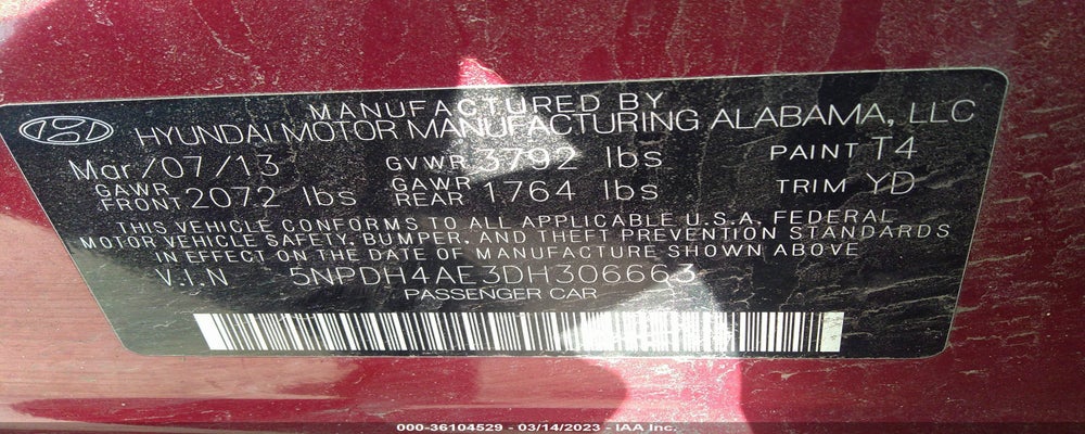 5NPDH4AE3DH306663 2013 HYUNDAI ELANTRA photo no. 9