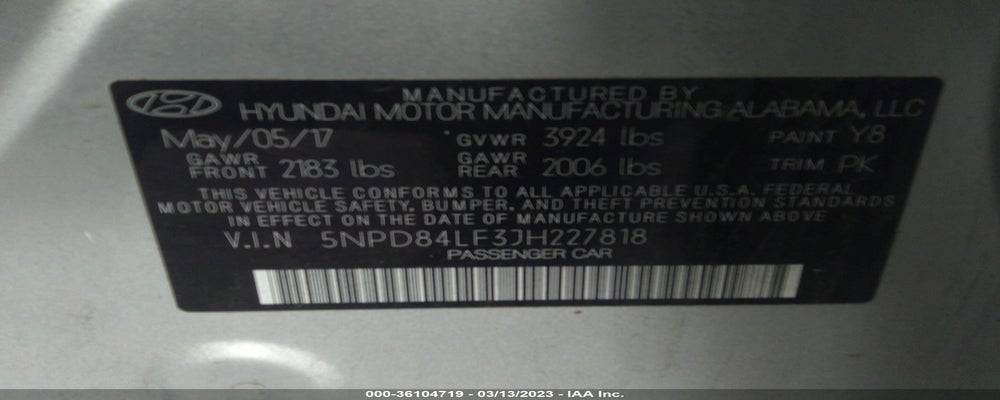 5NPD84LF3JH227818 2018 HYUNDAI ELANTRA photo no. 9