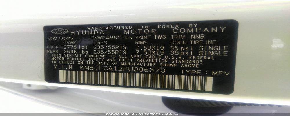 KM8JFCA12PU096370 2023 HYUNDAI TUCSON HYBRID photo no. 9