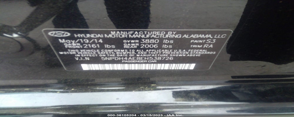 5NPDH4AE8EH538726 2014 HYUNDAI ELANTRA photo no. 9