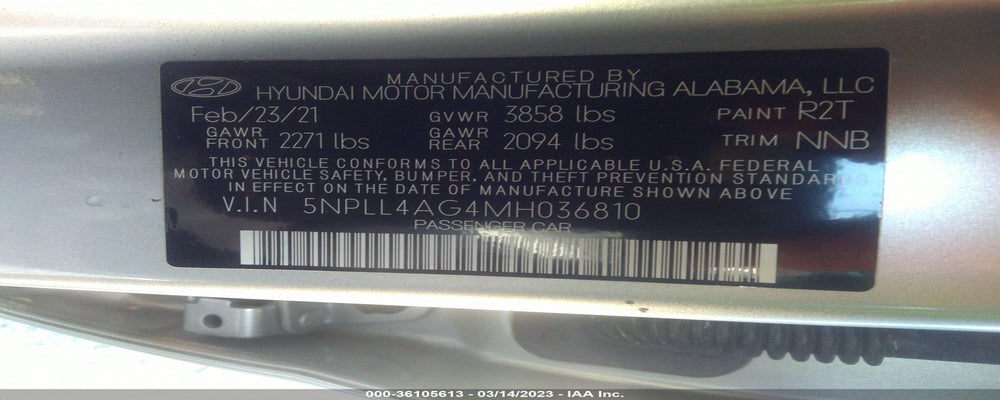 5NPLL4AG4MH036810 2021 HYUNDAI ELANTRA photo no. 9