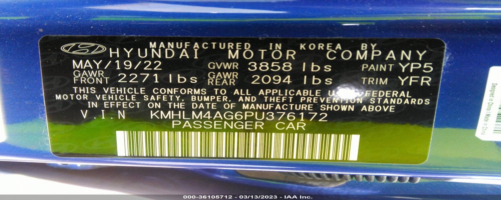 KMHLM4AG6PU376172 2023 HYUNDAI ELANTRA photo no. 9