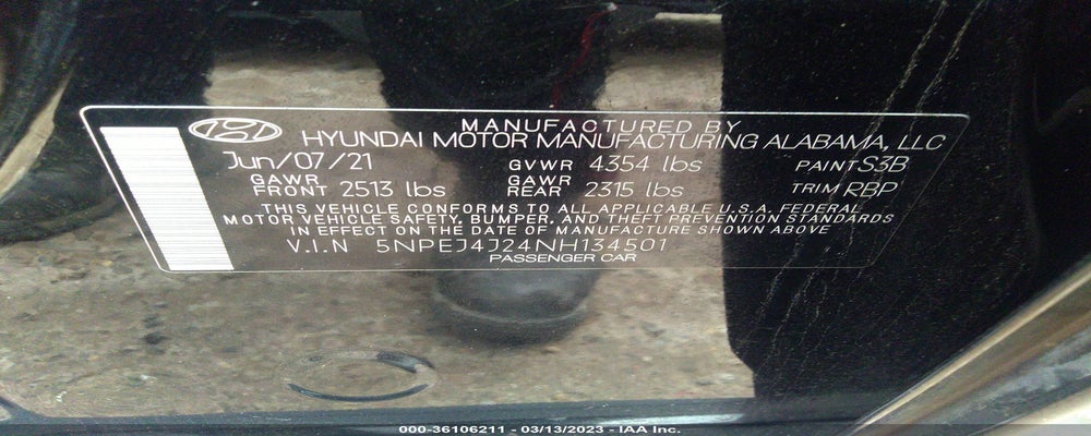 5NPEJ4J24NH134501 2022 HYUNDAI SONATA photo no. 9