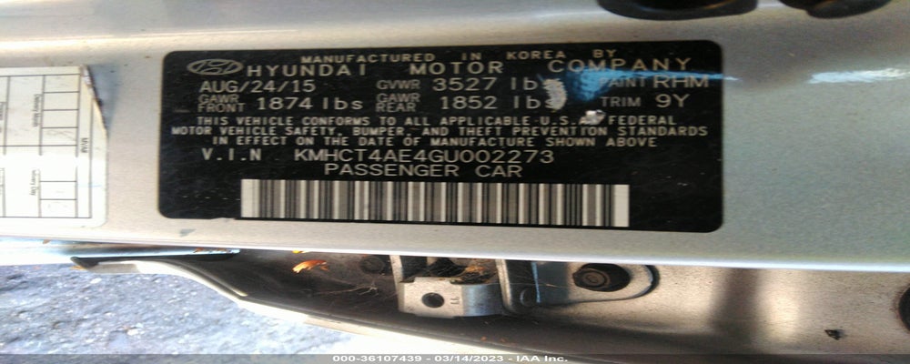 KMHCT4AE4GU002273 2016 HYUNDAI ACCENT photo no. 9