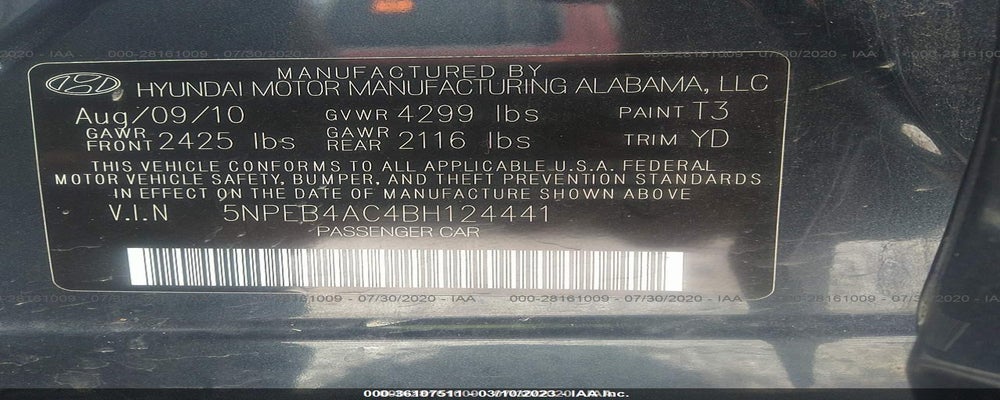 5NPEB4AC4BH124441 2011 HYUNDAI SONATA photo no. 9