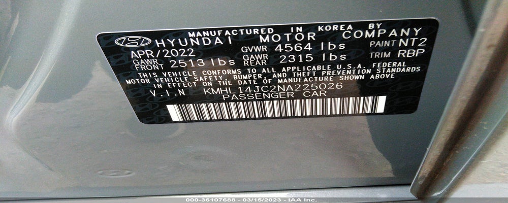 KMHL14JC2NA225026 2022 HYUNDAI SONATA photo no. 9