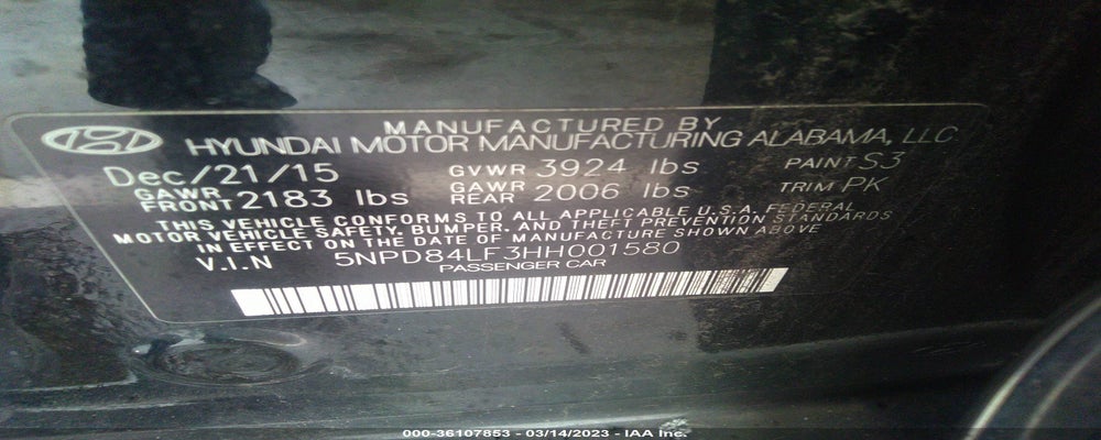 5NPD84LF3HH001580 2017 HYUNDAI ELANTRA photo no. 9
