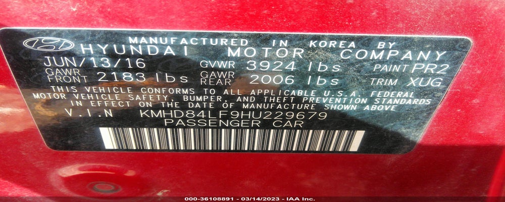 KMHD84LF9HU229679 2017 HYUNDAI ELANTRA photo no. 9
