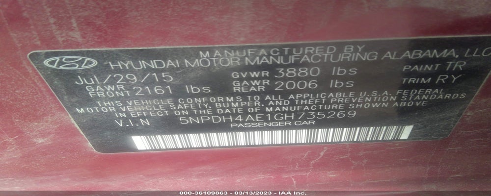5NPDH4AE1GH735269 2016 HYUNDAI ELANTRA photo no. 9
