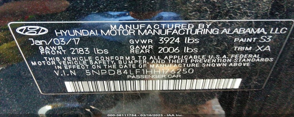 5NPD84LF1HH176250 2017 HYUNDAI ELANTRA photo no. 9