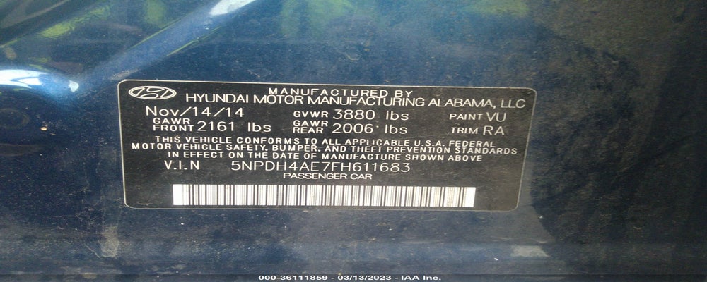 5NPDH4AE7FH611683 2015 HYUNDAI ELANTRA photo no. 9