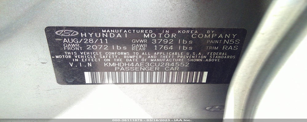 KMHDH4AE3CU284552 2012 HYUNDAI ELANTRA photo no. 9