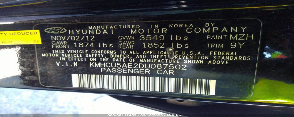 KMHCU5AE2DU087502 2013 HYUNDAI ACCENT photo no. 9