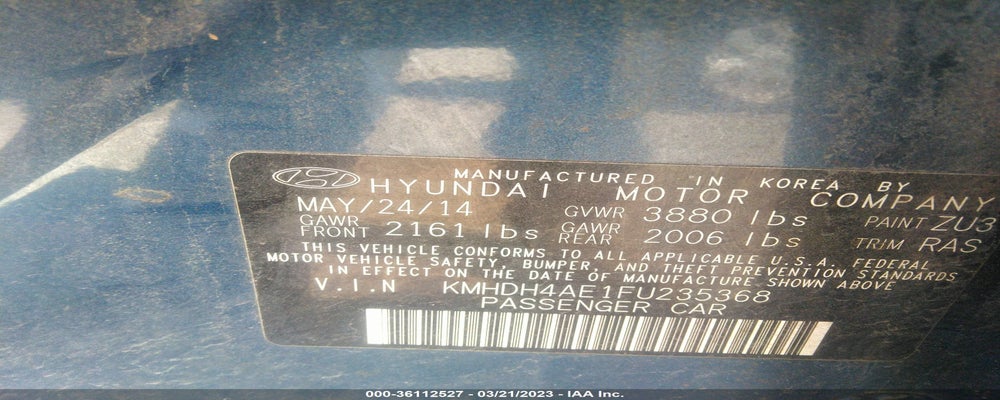 KMHDH4AE1FU235368 2015 HYUNDAI ELANTRA photo no. 9