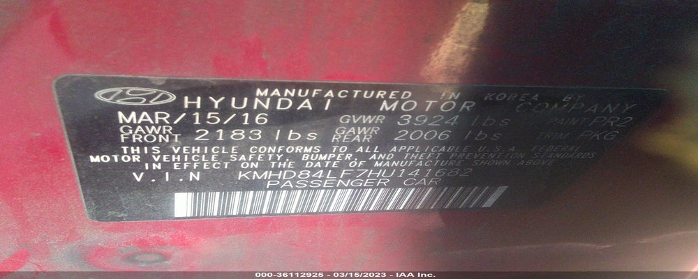 KMHD84LF7HU141682 2017 HYUNDAI ELANTRA photo no. 9