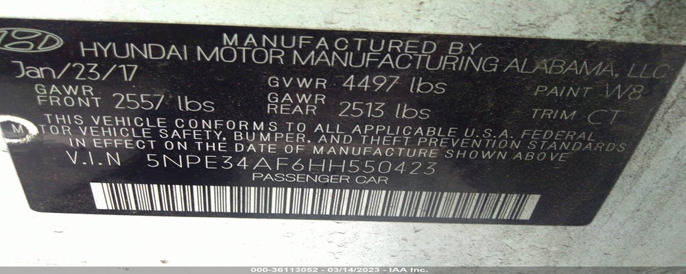 5NPE34AF6HH550423 2017 HYUNDAI SONATA photo no. 9