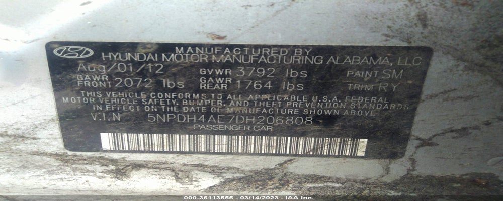 5NPDH4AE7DH206808 2013 HYUNDAI ELANTRA photo no. 9