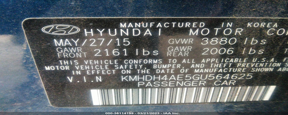 KMHDH4AE5GU564625 2016 HYUNDAI ELANTRA photo no. 9