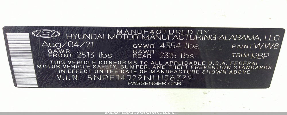 5NPEJ4J29NH138379 2022 HYUNDAI SONATA photo no. 9