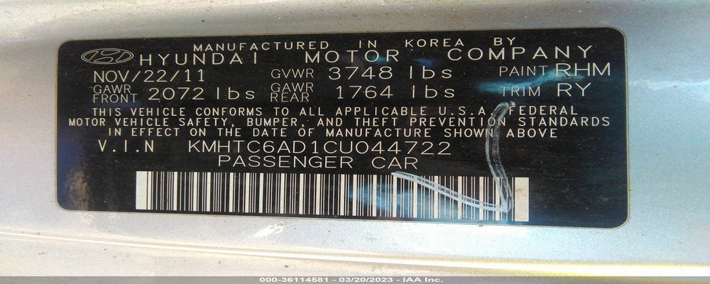 KMHTC6AD1CU044722 2012 HYUNDAI VELOSTER photo no. 9
