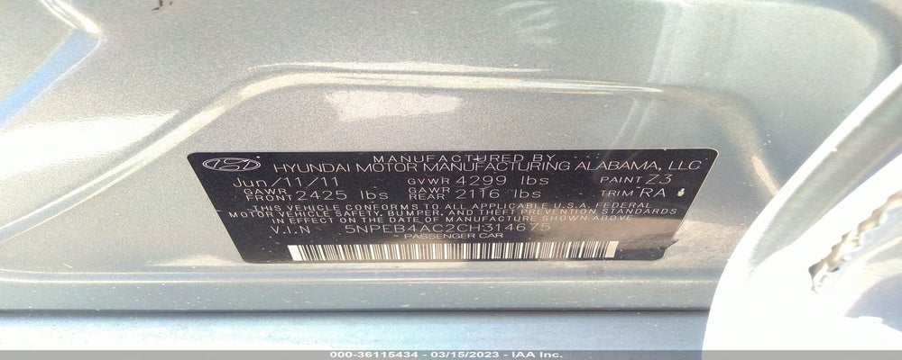 5NPEB4AC2CH314675 2012 HYUNDAI SONATA photo no. 9