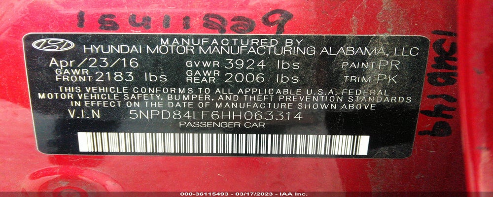 5NPD84LF6HH063314 2017 HYUNDAI ELANTRA photo no. 9