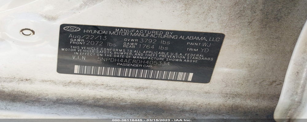 5NPDH4AE8DH405334 2013 HYUNDAI ELANTRA photo no. 9