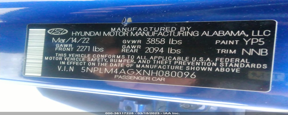 5NPLM4AGXNH080096 2022 HYUNDAI ELANTRA photo no. 9