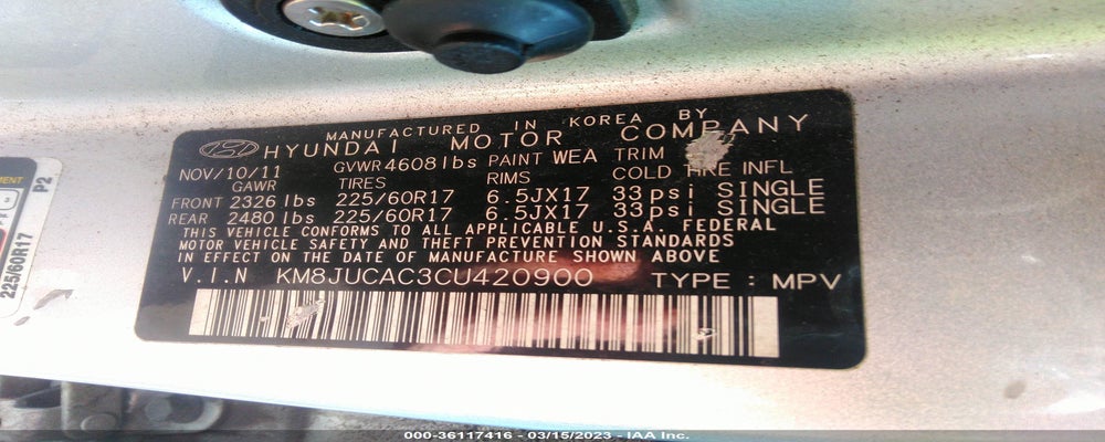 KM8JUCAC3CU420900 2012 HYUNDAI TUCSON photo no. 9