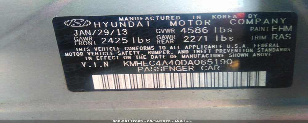 KMHEC4A40DA065190 2013 HYUNDAI SONATA photo no. 9