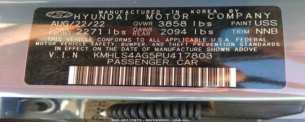 KMHLS4AG5PU417803 2023 HYUNDAI ELANTRA photo no. 9