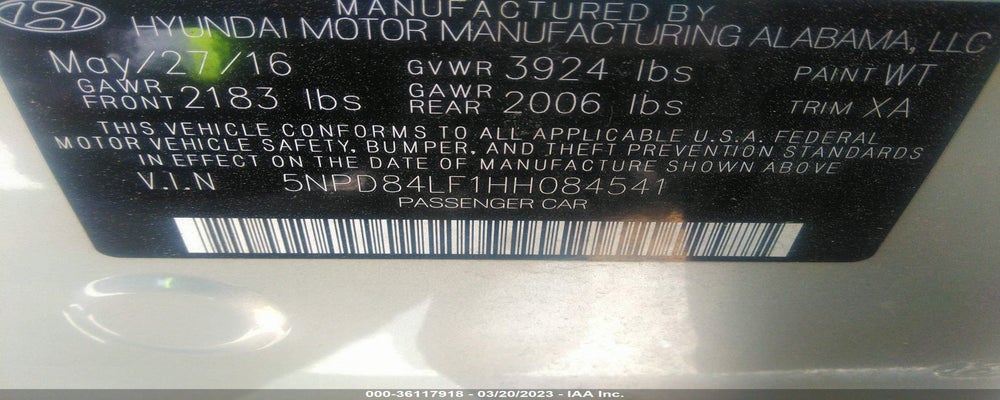 5NPD84LF1HH084541 2017 HYUNDAI ELANTRA photo no. 9