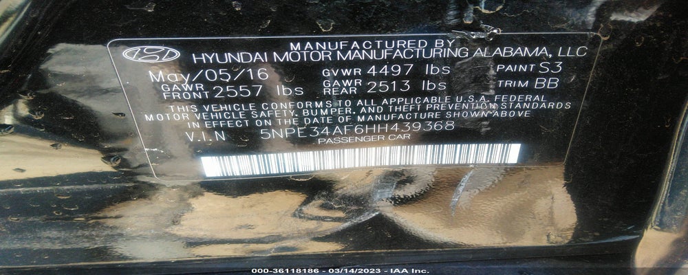 5NPE34AF6HH439368 2017 HYUNDAI SONATA photo no. 9