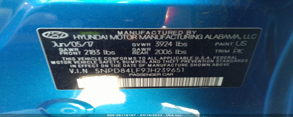 5NPD84LF9JH239651 2018 HYUNDAI ELANTRA photo no. 9