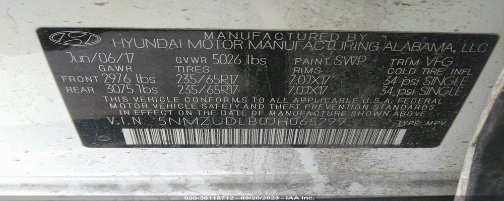 5NMZUDLB0JH065299 2018 HYUNDAI SANTA FE SPORT photo no. 9