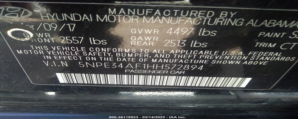 5NPE34AF1HH572894 2017 HYUNDAI SONATA photo no. 9