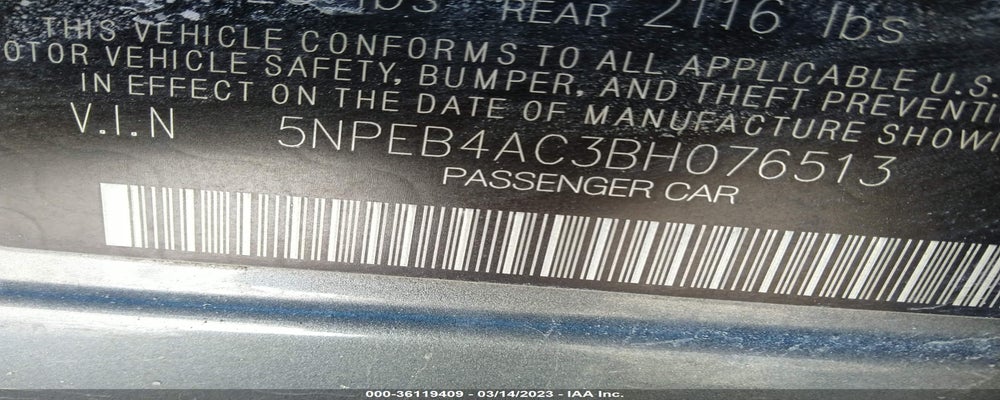 5NPEB4AC3BH076513 2011 HYUNDAI SONATA photo no. 9