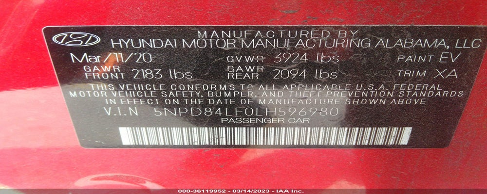 5NPD84LF0LH596980 2020 HYUNDAI ELANTRA photo no. 9