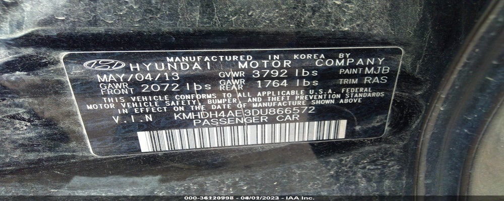 KMHDH4AE3DU866572 2013 HYUNDAI ELANTRA photo no. 9