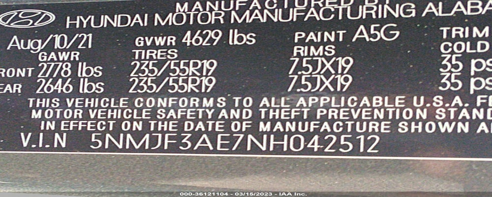 5NMJF3AE7NH042512 2022 HYUNDAI TUCSON photo no. 9