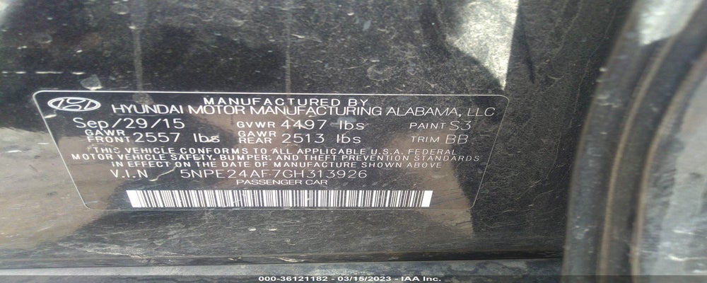 5NPE24AF7GH313926 2016 HYUNDAI SONATA photo no. 9