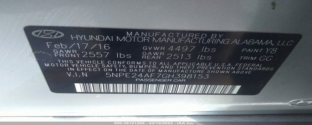 5NPE24AF7GH398153 2016 HYUNDAI SONATA photo no. 9