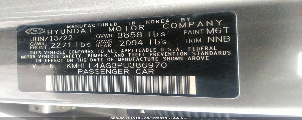 KMHLL4AG3PU386970 2023 HYUNDAI ELANTRA photo no. 9