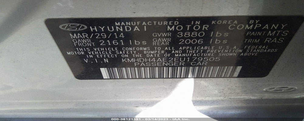 KMHDH4AE2EU179505 2014 HYUNDAI ELANTRA photo no. 9