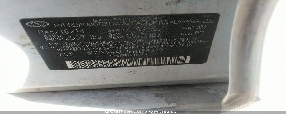5NPE24AF2FH156532 2015 HYUNDAI SONATA photo no. 9