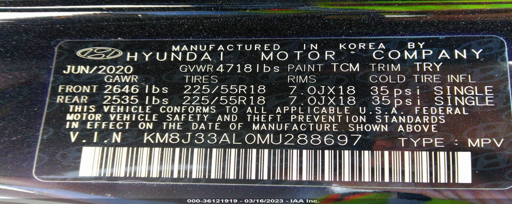 KM8J33AL0MU288697 2021 HYUNDAI TUCSON photo no. 9