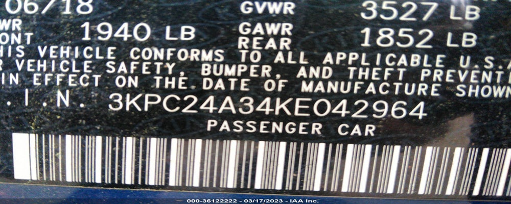 3KPC24A34KE042964 2019 HYUNDAI ACCENT photo no. 9