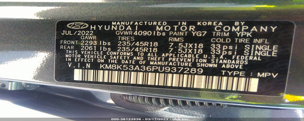 KM8K53A36PU937289 2023 HYUNDAI KONA photo no. 9