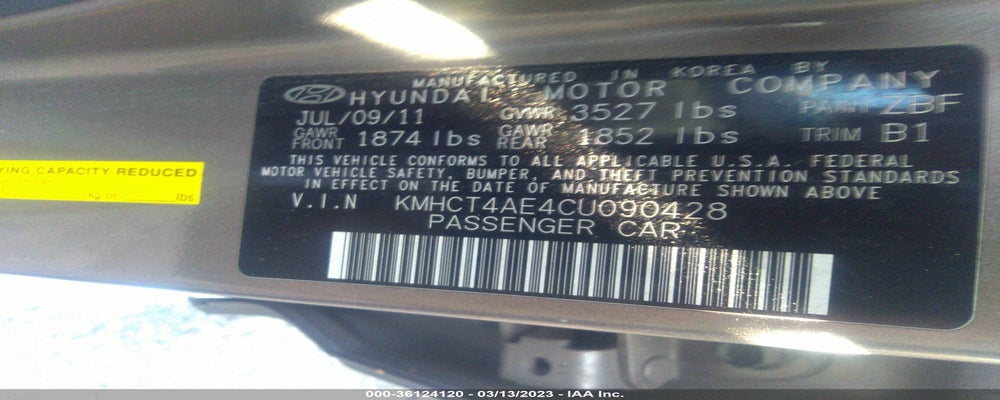 KMHCT4AE4CU090428 2012 HYUNDAI ACCENT photo no. 9